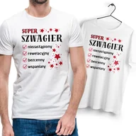 Koszulki męskie - T-Shirt męski biały dla Szwagra Na Prezent Urodziny Imieniny z Nadrukiem - miniaturka - grafika 1