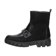 Botki damskie - Czarne zamszowe botki damskie na traperze Vinceza 10760 - miniaturka - grafika 1