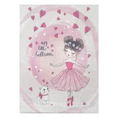 Dywany dla dzieci - Dywan do prania BAMBINO 2161 Balerina, kotek dla dzieci, antypoślizgowy - różowy 120x170 cm - miniaturka - grafika 1
