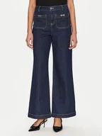 Spodnie damskie - Morgan Jeansy 251-PSOFT Granatowy Wide Leg - miniaturka - grafika 1