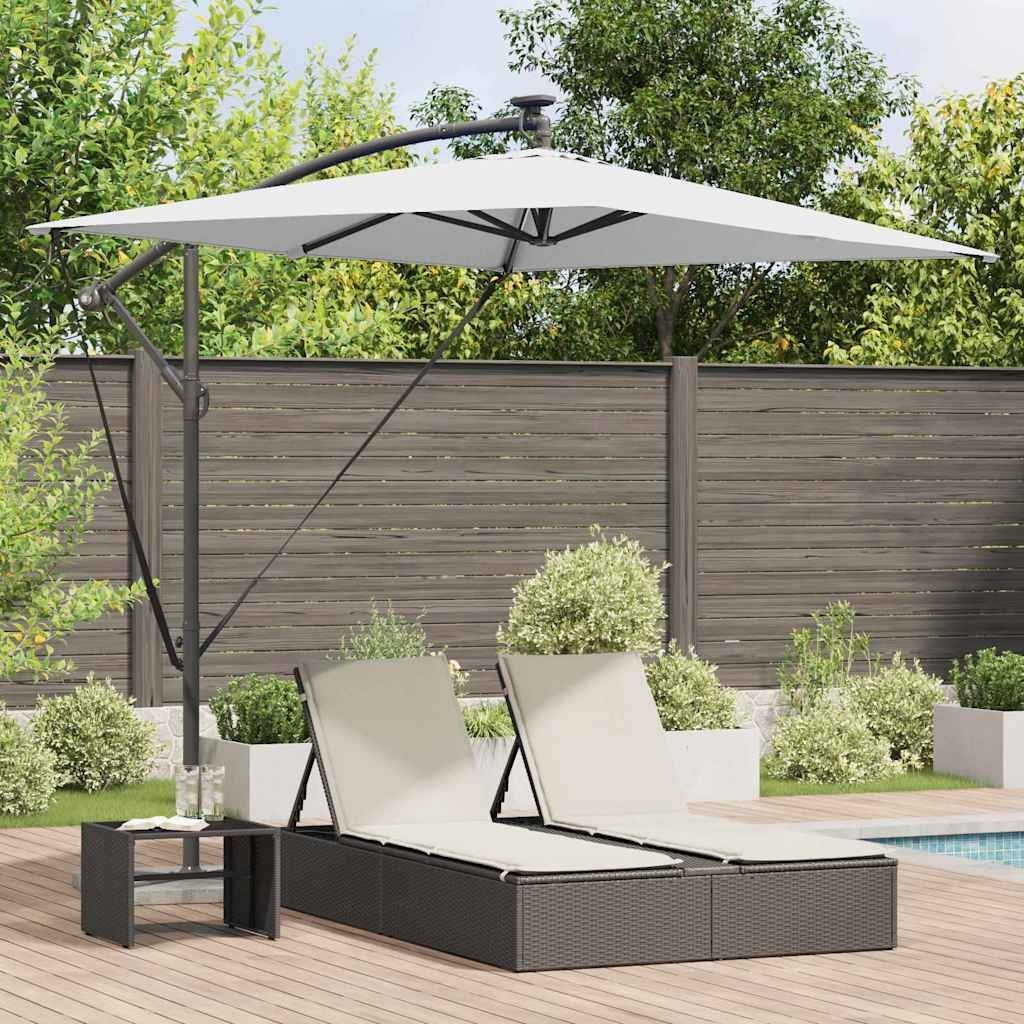 vidaXL Parasol banana na wysięgniku piaskowy 294 x 200 x 254 cm 42003391