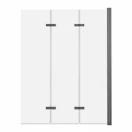 Parawany nawannowe - ADNaturalnie Parawan nawannowy trzyczęściowy składany SAJNO 120x150 cm szkło transparentne wykończenie GRAFIT SZCZOTKOWANY z powłoką NANO SPW-003-120GSZ - miniaturka - grafika 1