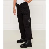 Spodnie sportowe damskie - CALVIN KLEIN JEANS Spodnie cargo | Loose fit - miniaturka - grafika 1