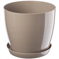 Donice - Doniczka Agen  z podstawką 18 cm, beżowa - miniaturka - grafika 1