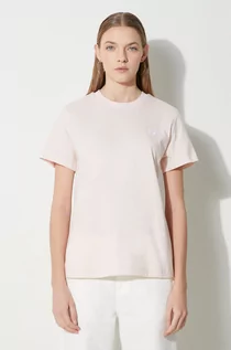 Koszulki sportowe damskie - New Balance t-shirt bawełniany Jersey Small Logo damski kolor różowy WT41509OUK - grafika 1