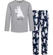 Piżamy chłopięce - Piżama z długim rękawem dla chłopca, z niedźwiedziem, szara 9-13 lat - miniaturka - grafika 1
