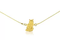 Bransoletki - Bransoletka z kotem somalijskim złotym na łańcuszku - miniaturka - grafika 1