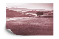 Fototapety - SK Fototapeta Rolling Hills Faded Vintage W Kolorze Czerwonym emix - miniaturka - grafika 1