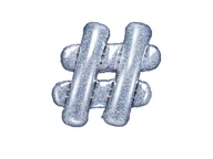 Balony i akcesoria - PartyDeco Balon foliowy #, 35cm, holograficzny FB12H-018 - miniaturka - grafika 1