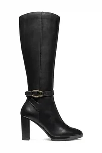 Geox kozaki skórzane D WALK PLEASURE 85 damskie kolor czarny na słupku D56TFB 00043 C9999 - Kozaki damskie - miniaturka - grafika 1