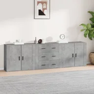 Szafki do salonu - vidaXL Szafki, 3 szt., szarość betonu, materiał drewnopochodny - miniaturka - grafika 1