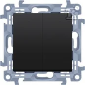 Wyłączniki światła i elektryczne - Łącznik świecznikowy do wersji IP44 (moduł) 10AX, 250V~, zaciski śrubowe, czarny mat !Posiada wkładkę uszczelniającą pod klawisze, SIMON10 - miniaturka - grafika 1