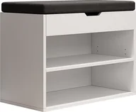 Szafki na buty - Oskar Store Ławka na buty Titus, 60 x 45 cm z półką, Biały - miniaturka - grafika 1