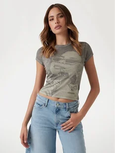 Guess T-Shirt W5YI36 KBYH0 Zielony Regular Fit - Koszulki i topy damskie - miniaturka - grafika 1