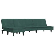 Narożniki - Sofa rozkładana L, ciemnozielona, 255x140x70 cm, a - miniaturka - grafika 1
