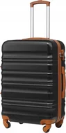 Walizki - COOLIFE Walizka Duża Twarda Skorupa TSA 4 Kółka Czarna/Brązowa - miniaturka - grafika 1