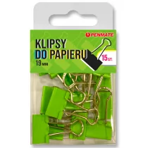 Klipsy do papieru Penmate Zielone 19 mm TT8324 - Pinezki - miniaturka - grafika 1