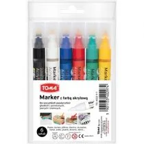 Marker akrylowy 6 kolorów - Przybory szkolne - miniaturka - grafika 1