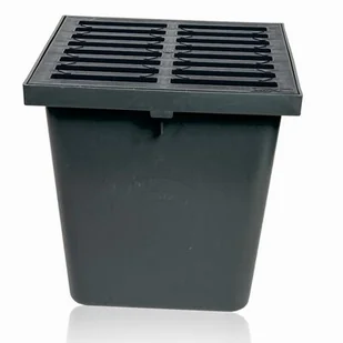 Studzienka 300 x 300 krata PVC A15 grafit 29,6 x 29,6 x 30 cm MAXPOL - Rynny i akcesoria - miniaturka - grafika 1