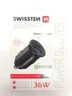 Ładowarki samochodowe - ŁADOWARKA SAMOCHODOWA SWISSTEN USB + USB-C 36W PD - miniaturka - grafika 1