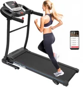 Bieżnie - Bieżnia elektryczna domowa z uchwytami składana regulacja nachylenia aplikacja - miniaturka - grafika 1