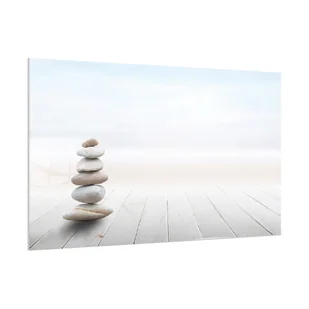 OUTLET Obraz szklany KAMIENIE ZEN 60x40cm ozdobna szklana tablica magnetyczna - Biuro i firma OUTLET - miniaturka - grafika 1