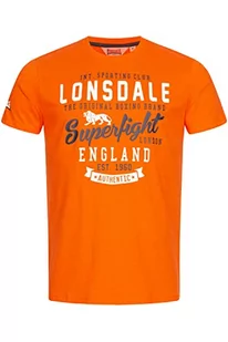 Lonsdale T-shirt męski Tobermory, Marl pomarańczowy/biały/granatowy, M - Koszulki męskie - miniaturka - grafika 1