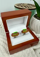 Spinki do mankietów i krawatów - SPINKI DO MANKIETÓW koszuli mankietu hot dog - miniaturka - grafika 1
