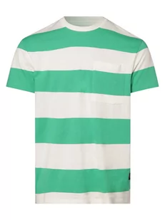 Tom Tailor Denim - T-shirt męski, zielony|biały - Koszulki męskie - miniaturka - grafika 1