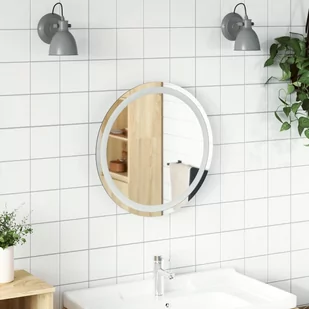 Lustro łazienkowe z LED, okrągłe, 50 cm Lumarko! - Lustra - miniaturka - grafika 1