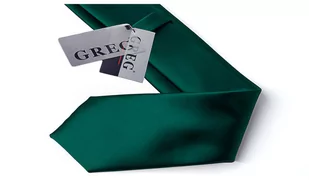 ULTRA SLIM! Wąski 4 cm Śledź Krawat Męski Gładki Zieleń Butelkowa Greg us08 - Krawaty i muchy męskie - miniaturka - grafika 1