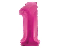 Balony i akcesoria - GoDan Balon foliowy cyfra 1, 14", różowy FG-C35R1 - miniaturka - grafika 1