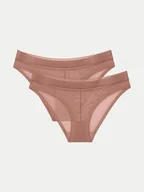 Majtki damskie - Triumph Komplet 2 par fig klasycznych Tempting Sheer 10218591 Beżowy - miniaturka - grafika 1