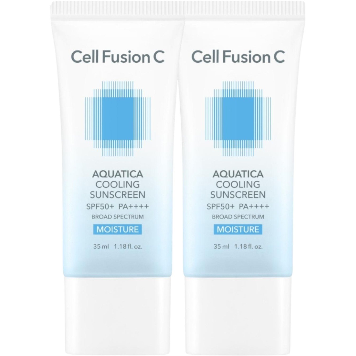 Cell Fusion C Aquatica Cooling Sunscreen, Krem z filtrem chłodząco-nawilżający SPF50+/PA++++, 2x35ml