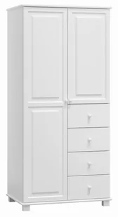 Szafa drewniana 2D nr3 wieszak/półki S90 biała - Szafy - miniaturka - grafika 1