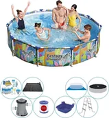 Baseny ogrodowe - Bestway Steel Pro 305x66 cm Tiere Rund - oferta kombinacji basenów - miniaturka - grafika 1
