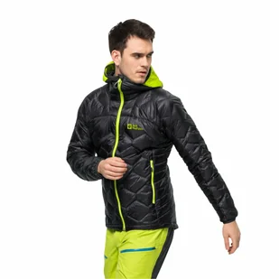 Męska kurtka puchowa w góry Jack Wolfskin ALPSPITZE DOWN HOODY M phantom - S - Kurtki narciarskie - miniaturka - grafika 1