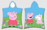 Okrycia kąpielowe dla dzieci - Ręcznik bawełniany ponczo z kapturem 50x115 Peppa i Friends - miniaturka - grafika 1