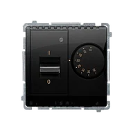 Inne akcesoria elektryczne - Kontakt Simon Regulator temperatury z czujnikiem wewnętrznym BASIC - czarny mat - miniaturka - grafika 1