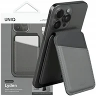Portfele - Uniq Etui Case Portfel Na Karty Ze Stojakiem Na Telefon Szaro-czarny - miniaturka - grafika 1