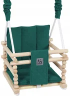 Place zabaw - HUŚTAWKA DLA DZIECI DO DOMU OGRODU POKOJU REGULOWANA USZTYWNIANA DREWNIANA - miniaturka - grafika 1