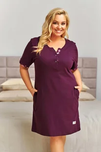 Bordowa koszula nocna plus size - Bielizna nocna Bordowa koszula nocna plus size - Bielizna nocna - miniaturka - grafika 1