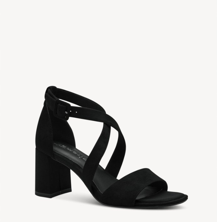 Tamaris Sandały Damskie Czarne na Klocku 39 M0f