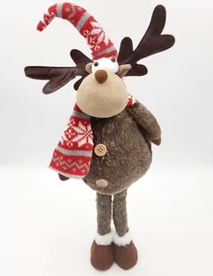 Renifer świąteczny dekoracyjny brązowy pluszowy skrzat 75 cm - Ozdoby bożonarodzeniowe - miniaturka - grafika 1