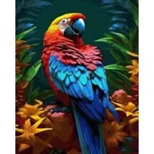 Malowanie po numerach - Malowanie po numerach - Tropikalna papuga 40x50cm - miniaturka - grafika 1