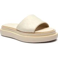 Klapki i japonki damskie - Calvin Klein Klapki z dodatkiem skóry - miniaturka - grafika 1