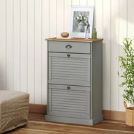 Wieszaki i stojaki - vidaXL Szafka na buty VIGO, 60x35x96 cm, szara, lite drewno sosnowe - miniaturka - grafika 1