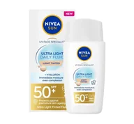 Kremy do twarzy z filtrem - NIVEA SUN Ultra Light Daily Fluid krem przeciwsłoneczny z pigmentem SPF50+ Light Tinted 40ml - miniaturka - grafika 1