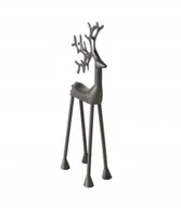 Figurki dekoracyjne - FIGURKA RENIFER 37,5cm metalowa czarna matowa jeleń dekoracyjna - miniaturka - grafika 1
