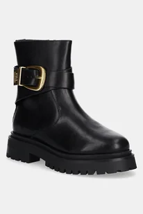 Steve Madden botki skórzane Lexs damskie kolor czarny na platformie 11003593 - Botki damskie - miniaturka - grafika 1